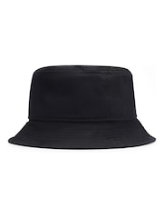 HUGO Black 100% Cotton Twill Bucket Hat With Logo Label - Image 3 of 3