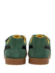 Gola Bottle Green Kids Harrier Strap Suede Strap Trainers - Image 3 of 4