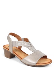 Pavers Natural / brown Pavers Natural Heeled Slingback Sandals - Image 2 of 5