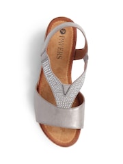 Pavers Natural / brown Pavers Natural Heeled Slingback Sandals - Image 4 of 5