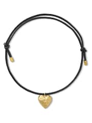 Orelia London 18k Gold Plating Molten Heart & Leather Adjustable Bracelet - Image 1 of 2