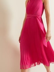 Phase Eight Pink Simara Pleat Dress - Image 3 of 6