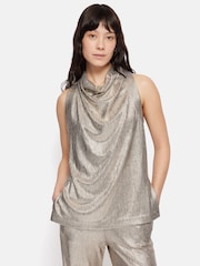 Jigsaw Gold Metallic Cowl Neck Top - Image 1 of 7