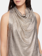 Jigsaw Gold Metallic Cowl Neck Top - Image 2 of 7