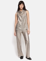 Jigsaw Gold Metallic Cowl Neck Top - Image 3 of 7