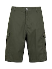 Verde - Pantalones cortos cargo para hombre 100% algodón Lakeside de Mountain Warehouse - Imagen 1 de 5
