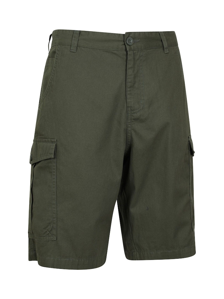 Verde - Pantalones cortos cargo para hombre 100% algodón Lakeside de Mountain Warehouse - Imagen 2 de 5