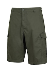 Verde - Pantalones cortos cargo para hombre 100% algodón Lakeside de Mountain Warehouse - Imagen 4 de 5