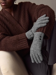 Grey Wool Blend Gloves 1 Pack - Image 1 of 3