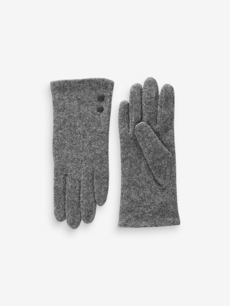 Grey Wool Blend Gloves 1 Pack - Image 3 of 3 Grey Wool Blend Gloves 1 Pack - Image 3 of 3