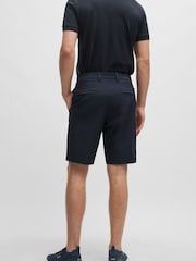 BOSS Dark Blue Chrome Slim Fit Shorts in Water Repellent Easy Iron Fabric - Image 3 of 5