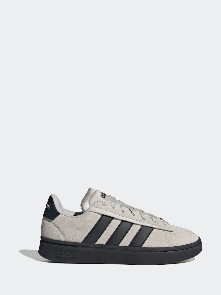 adidas Grey/Black Grand Court Alpha 00's Trainers - Image 1 of 9