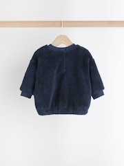 Navy Santa Bear Baby Fleece Top and Joggers Set - Image 4 of 10