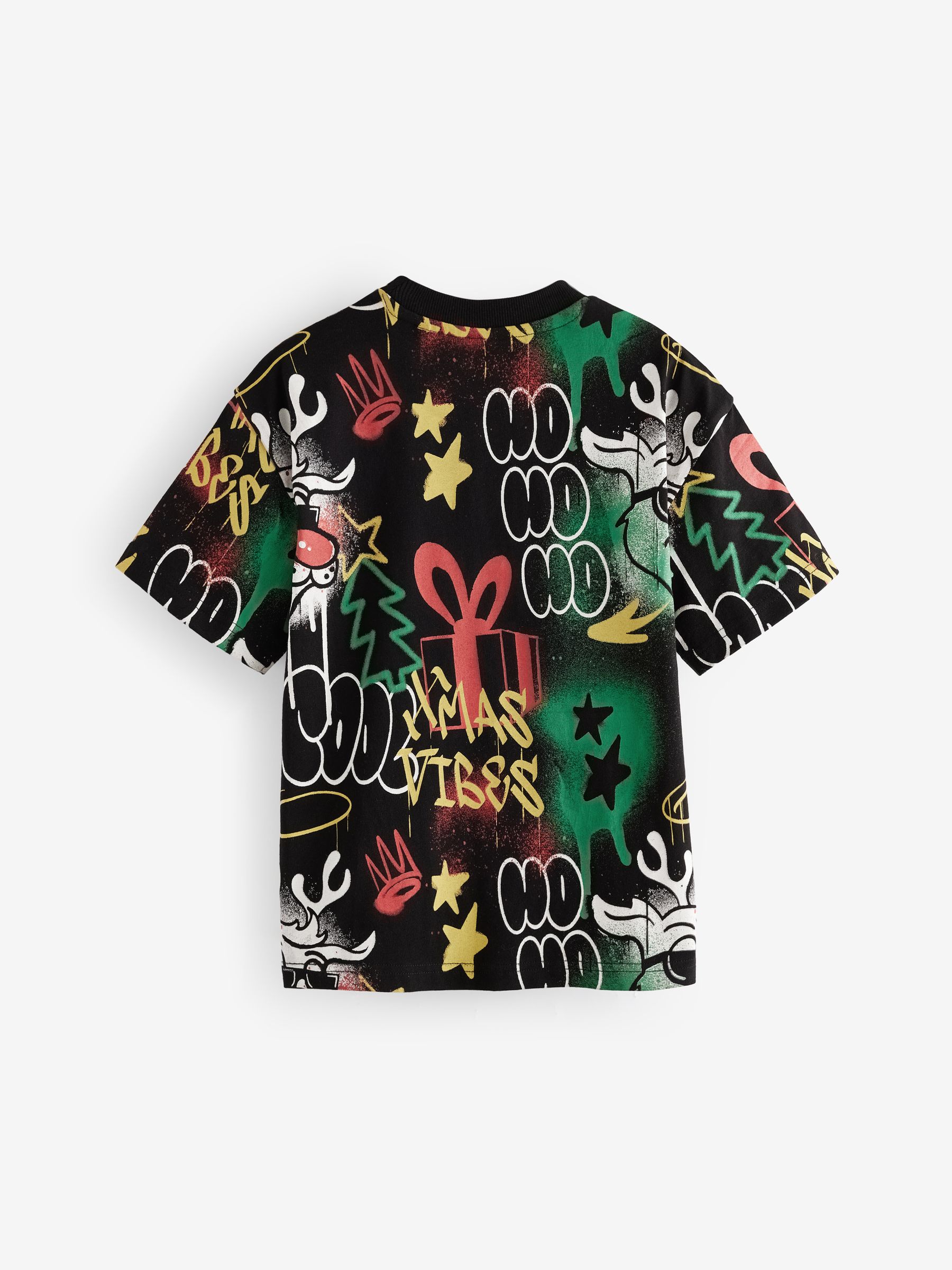 Buy Black Rudolph Graffiti Short Sleeve Christmas 100 Cotton T Shirt 3 16yrs from Next Canada