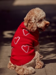 Red Candy Cane Heart Christmas Dog Jumper - Image 2 of 8