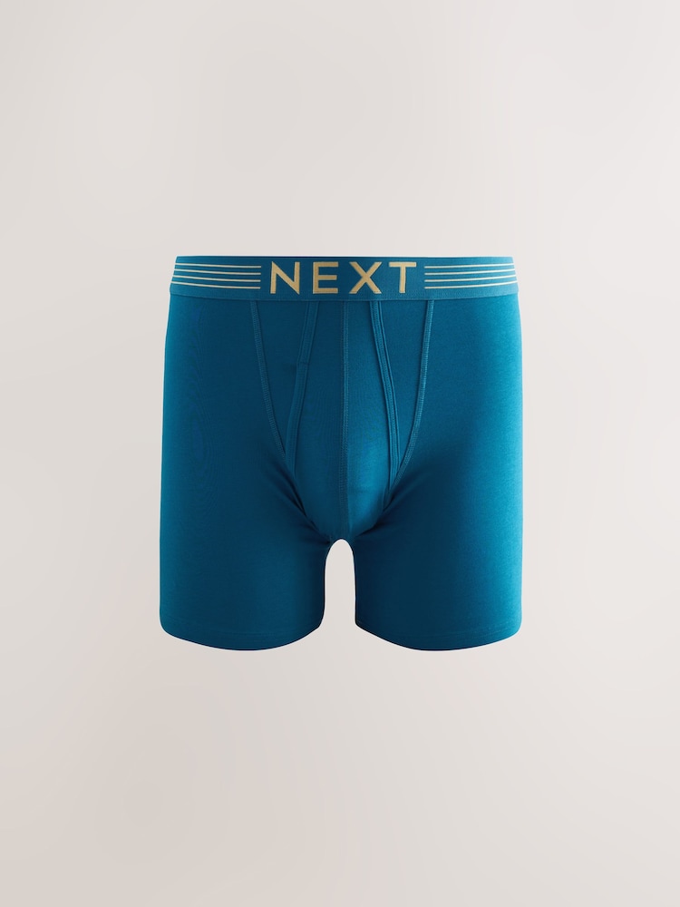Rich Blue/Green 10 pack Sports Longer Length A-Front Boxers - Image 2 of 14