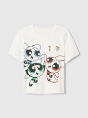 Gap White Powerpuff Girls Logo Graphic Short Sleeve T-Shirt (12mths-5yrs) - Image 1 of 2