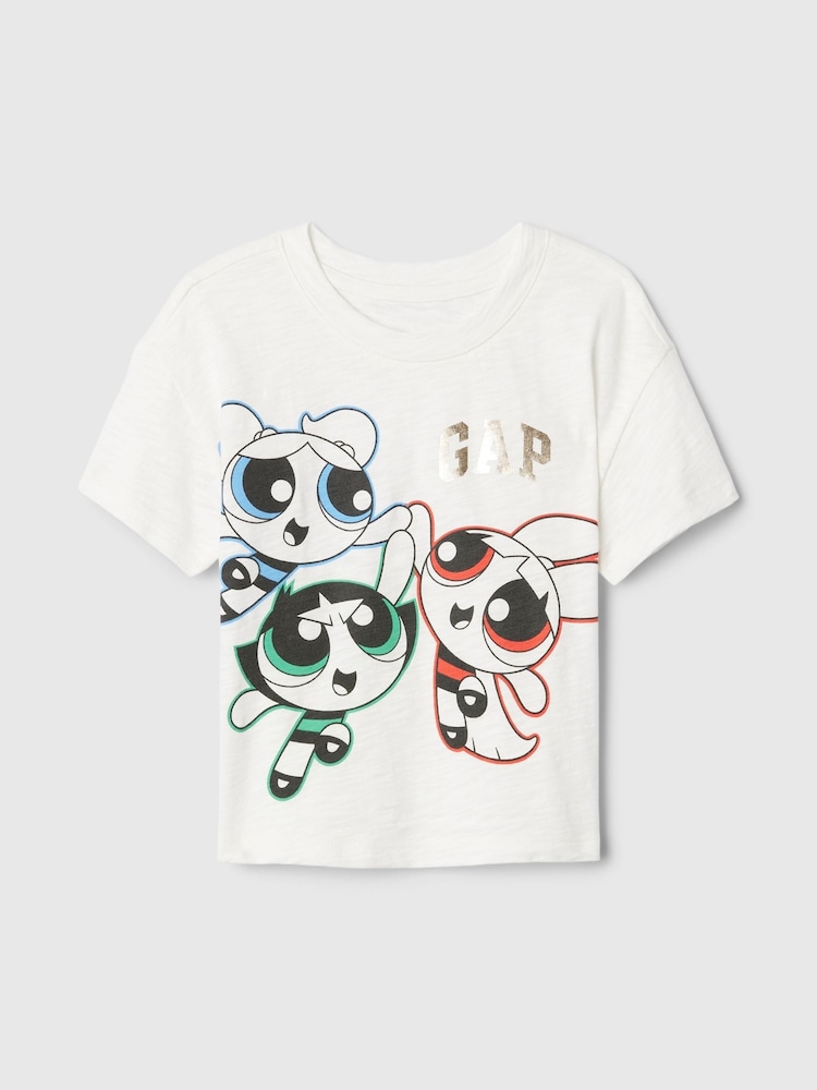 Gap White Powerpuff Girls Logo Graphic Short Sleeve T-Shirt (12mths-5yrs) - Image 1 of 2