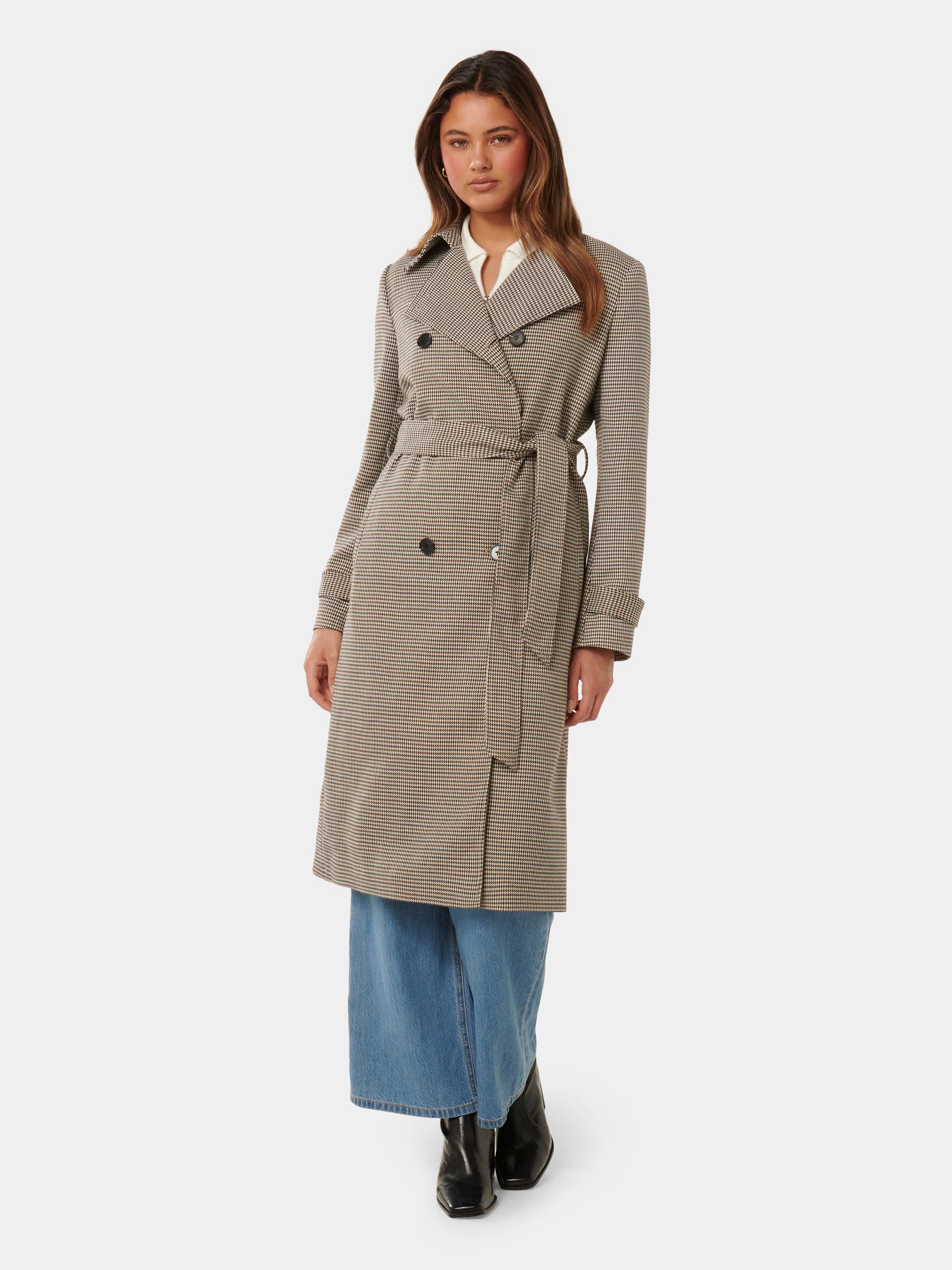 Buy Forever New Brown Charlie Check Trench Coat from Next Luxembourg