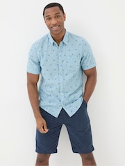 FatFace Blue Short Sleeve Turtle Print Shirt - Image 1 of 4
