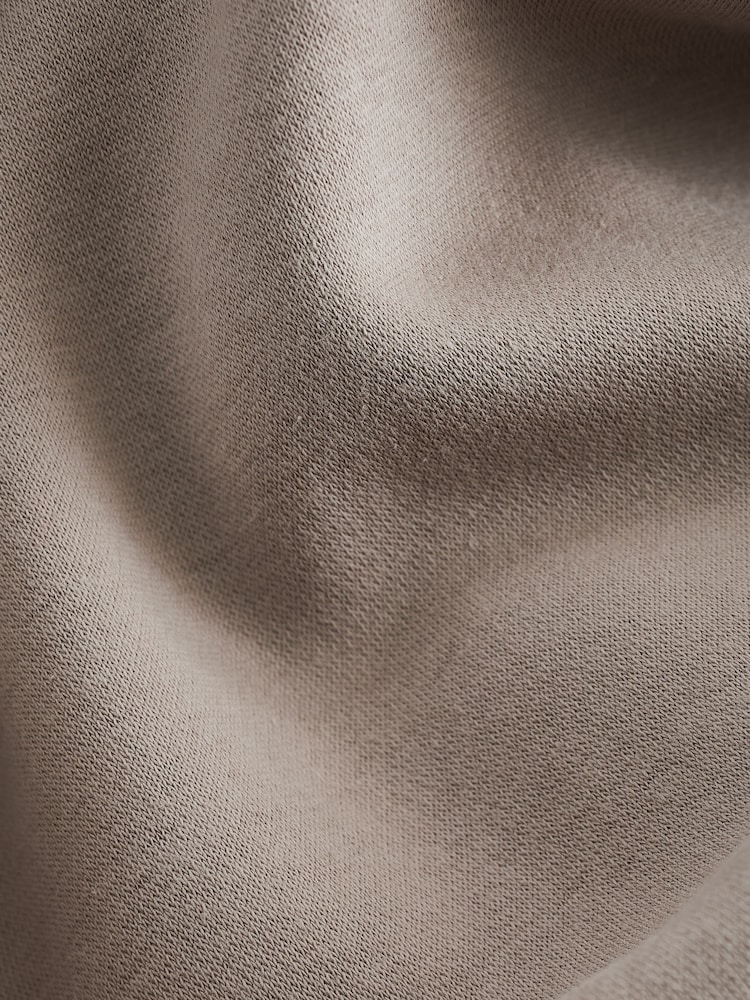 Neutral Oversized Relaxed Fit Heavyweight Brushed Longline Hoodie Sweatshirt - Image 6 of 6