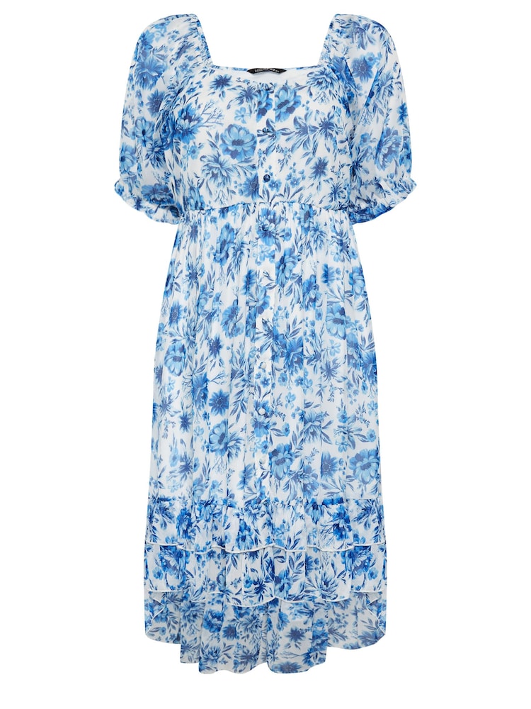 Yours Curve Blue Limited Floaty High Low Dress - Image 5 of 5