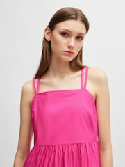 BOSS Purple Maxi Dress In Cotton Poplin With Cross-Over Straps - Image 4 of 5