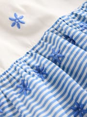 Boden Blue Fabric Mix Broderie Top - Image 3 of 3