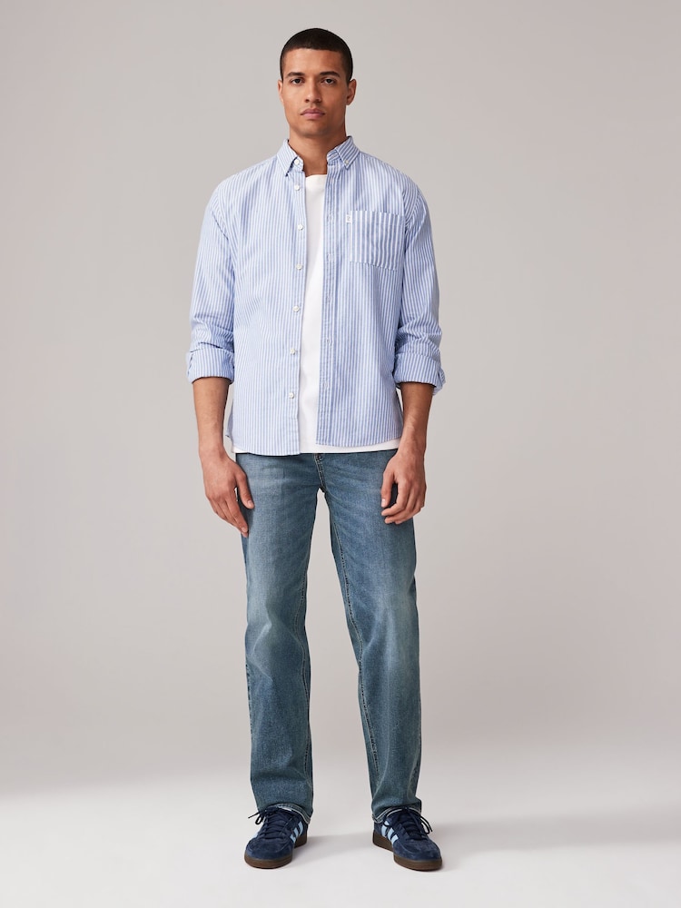 Bleu clair vintage - Coupe classique extensible et décontractée Jeans - Image 2 de 10