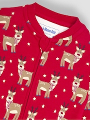 JoJo Maman Bébé Cotton Christmas Print Zip Sleepsuit - Imagen 7 de 7