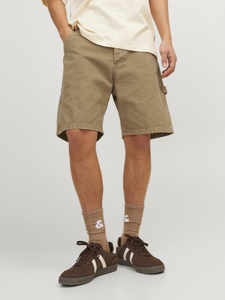 JACK & JONES Brown Relaxed Fit 100% Cotton Denim Shorts - Image 1 of 5