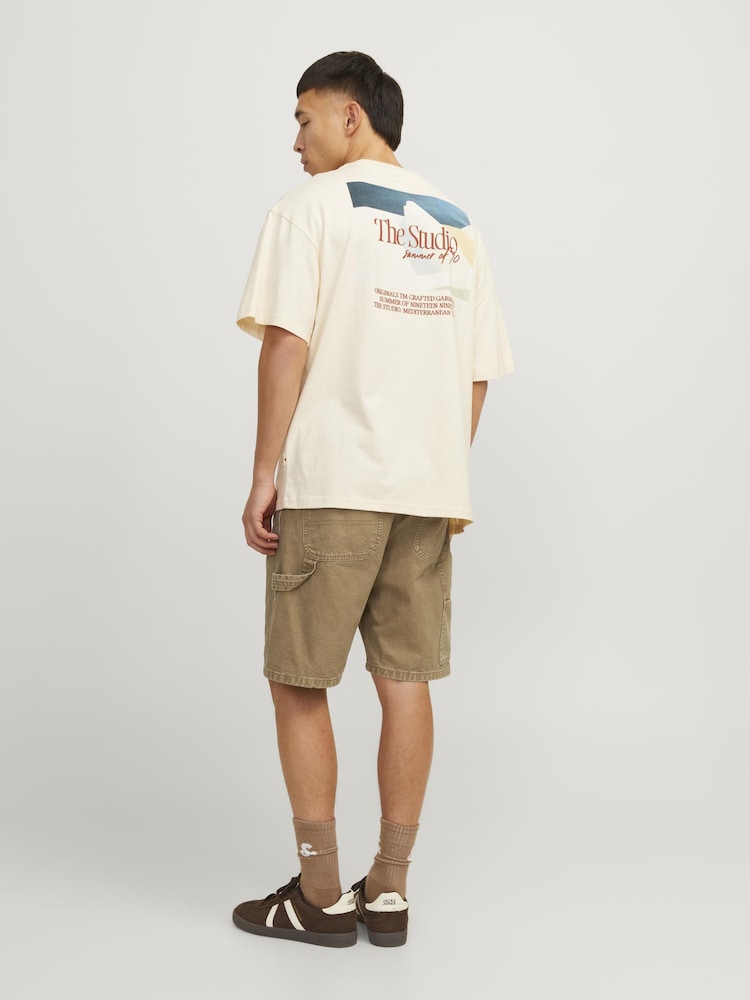 JACK & JONES Brown Relaxed Fit 100% Cotton Denim Shorts - Image 2 of 5