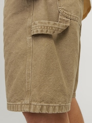 JACK & JONES Brown Relaxed Fit 100% Cotton Denim Shorts - Image 5 of 5