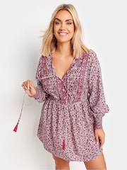 Yours Curve Orange Tiered Blouse - Image 1 of 5