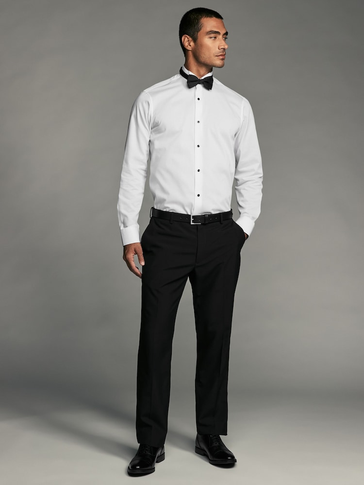 Blanc - Ajustement régulier - Slim Fit Single Cuff Shirt With Wing Collar And Bow Tie Pack - Image 2 of 8