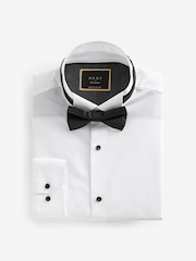 Blanc - Ajustement régulier - Slim Fit Single Cuff Shirt With Wing Collar And Bow Tie Pack - Image 6 of 8