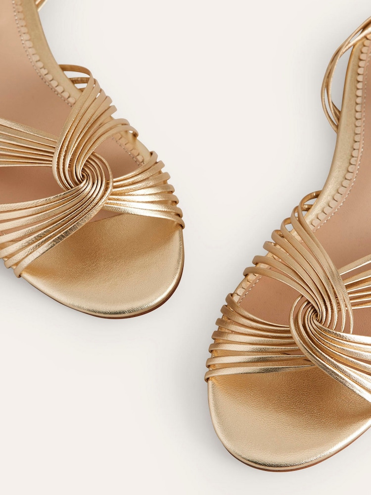 Boden Gold Twist Front Flat Sandals - Image 4 of 4