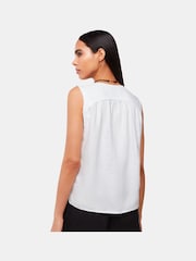 Whistles White 100% Linen Laura Tank - Image 2 of 5