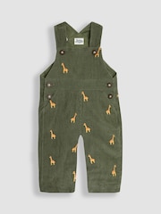 JoJo Maman Bébé Khaki Embroidered Dungarees & Top Set - Image 2 of 6