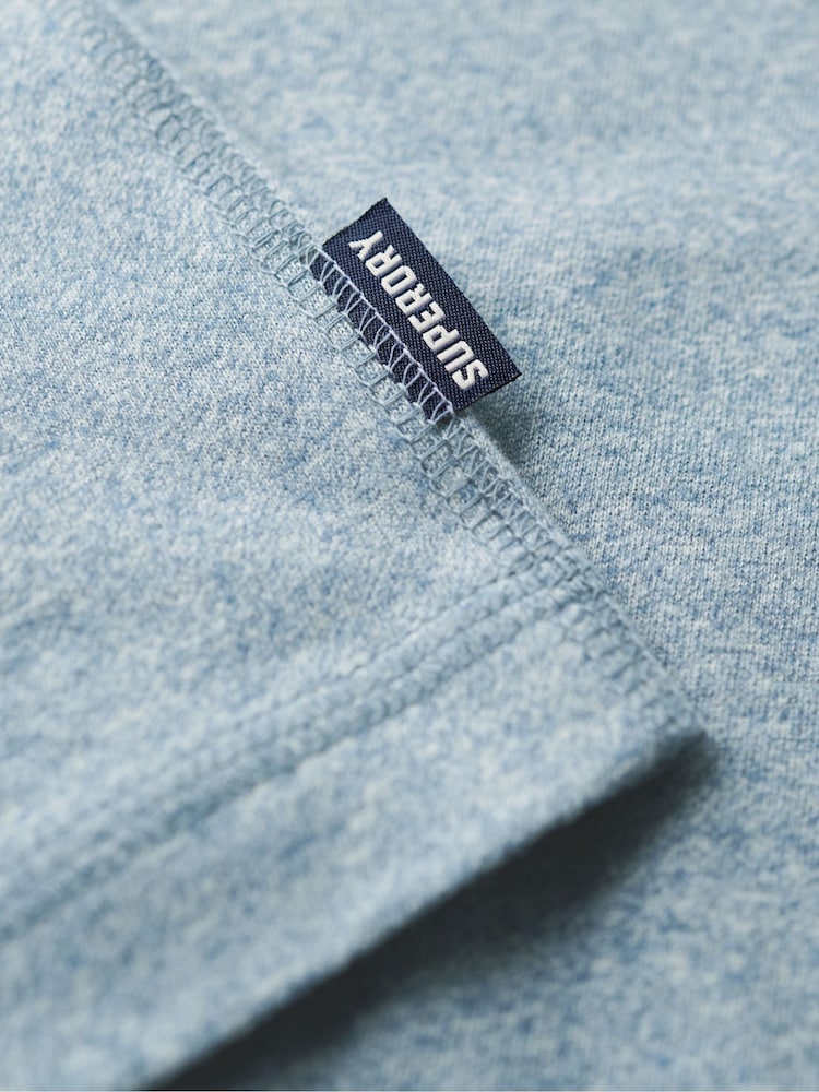 Superdry Blue Vintage Logo Embroidered Henley Top - Image 6 of 6