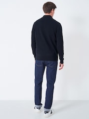 Crew Clothing Company Blue Dark Quarter Zip Knitted Jumper - Image 2 of 4