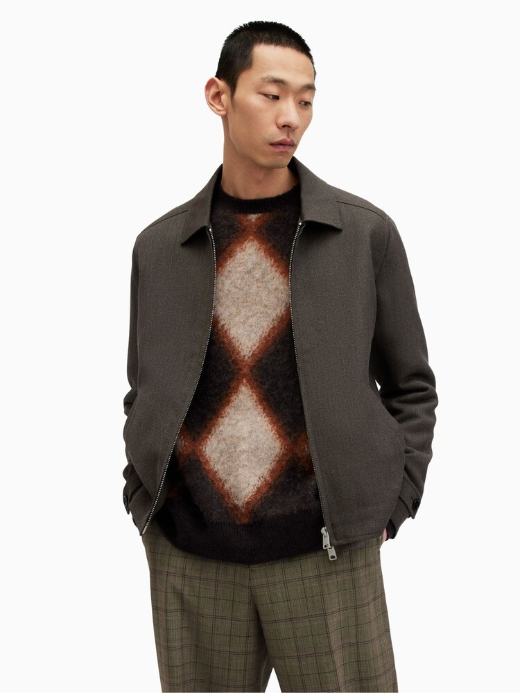 AllSaints Howl Brown Jacket - Image 1 of 8