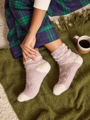 بني منك - Bath & Body Works Cosy Ski Socks 2 Pack - صورة 1 من 5