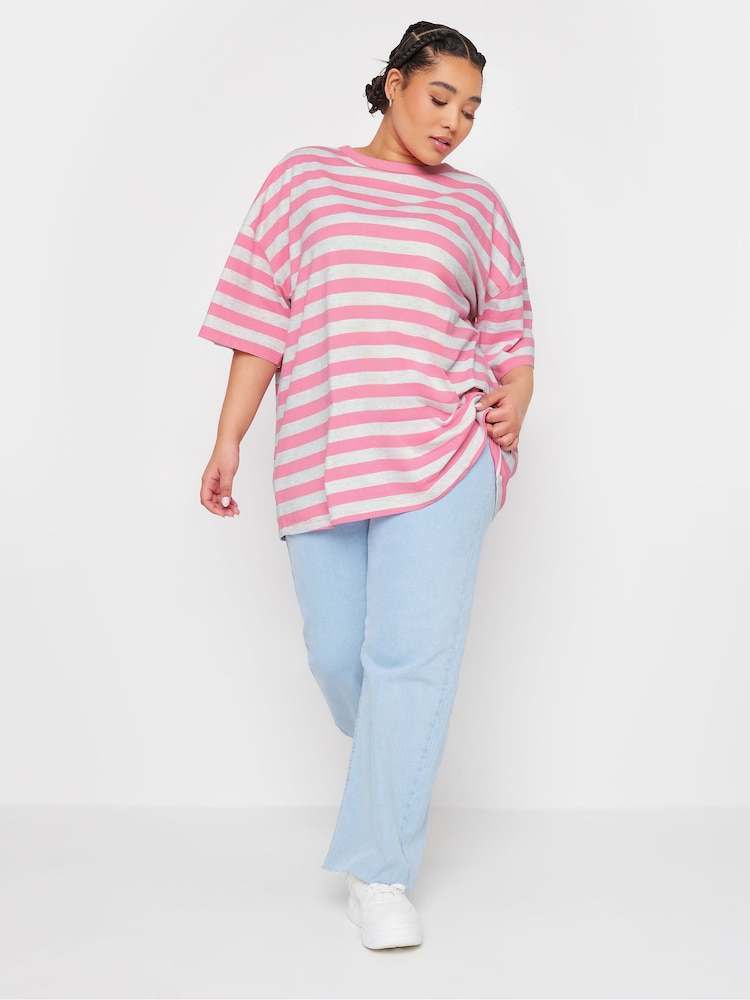 Yours Curve Grey 100% Cotton Boxy T-Shirt - Image 2 of 5