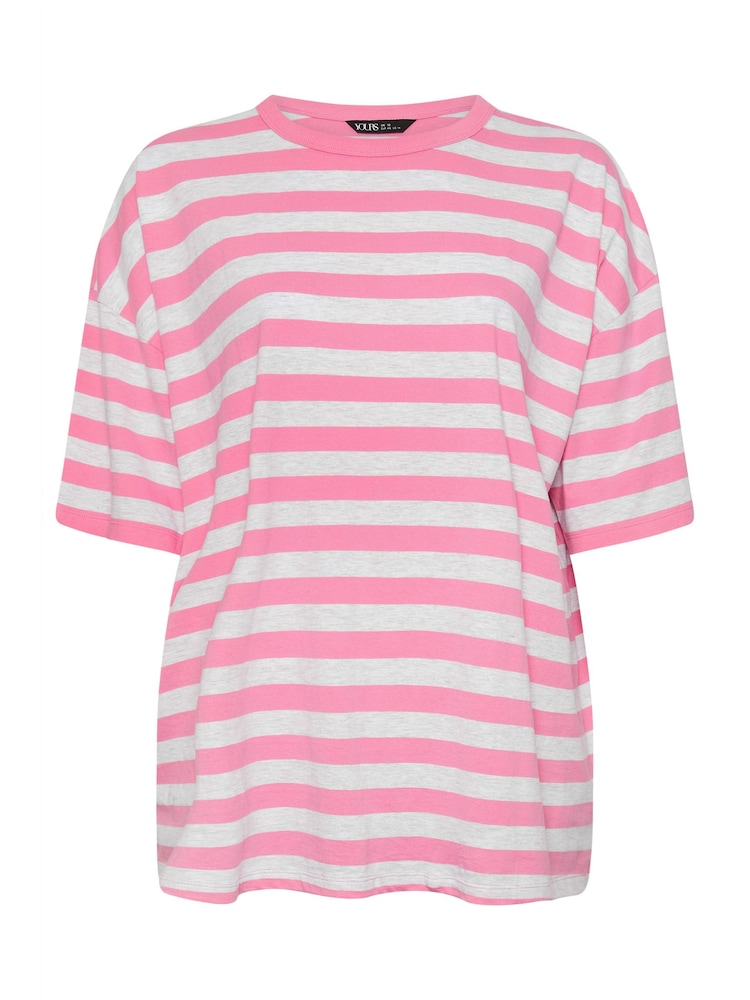 Yours Curve Grey 100% Cotton Boxy T-Shirt - Image 5 of 5