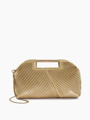 Dune London Gold Ebec Pleated Framed Clutch Bag - Image 1 of 5