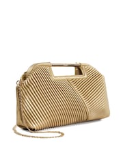 Dune London Gold Ebec Pleated Framed Clutch Bag - Image 3 of 5