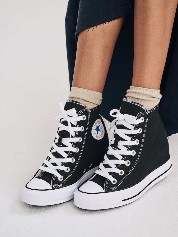Converse Black Chuck Taylor All Star Wedge Trainers - Image 1 of 14