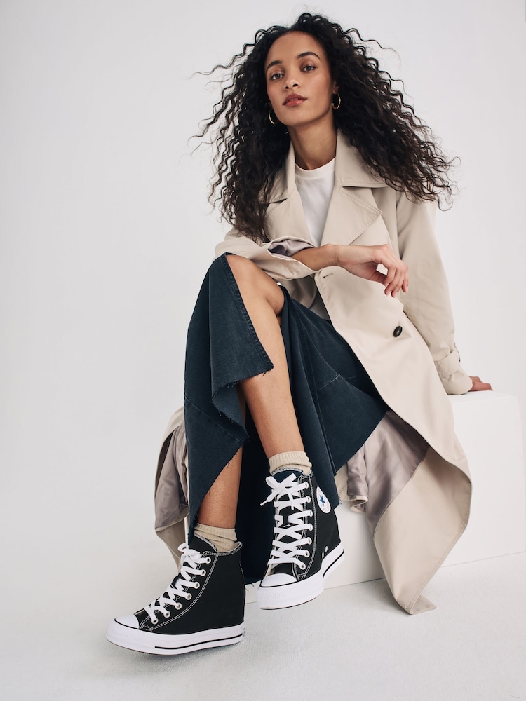 Converse Black Chuck Taylor All Star Wedge Trainers - Image 2 of 14