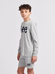 Lee Grey Boys 100% Cotton Wobbly Graphic Long Sleeve T-Shirt - Image 3 of 5